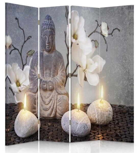 Paraván Buddha ve světle svíček Rozměry: 145 x 170 cm, Provedení: Klasický paraván