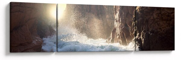 Obraz - Skály a vlny oceánu (170x50 cm)