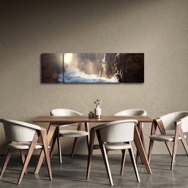 Obraz - Skály a vlny oceánu (170x50 cm)