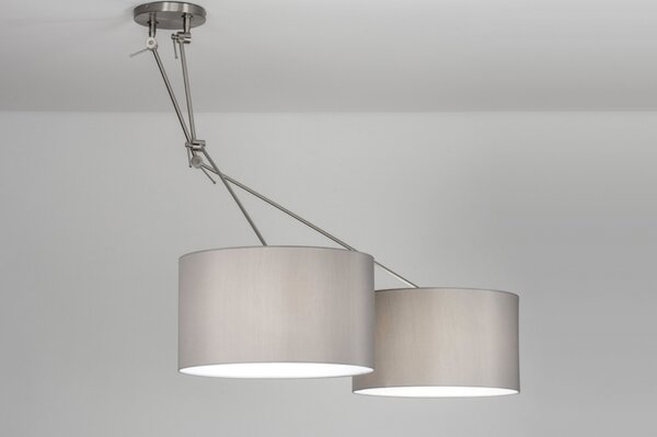 Závěsné designové šedé svítidlo nad stůl Snap Duo Yersey (LMD)