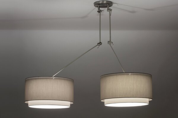 Závěsné designové šedé svítidlo nad stůl Snap Duo Lumina Nocce Yersey (LMD)