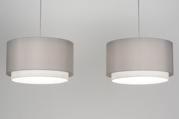 Závěsné designové šedé svítidlo nad stůl Napolitana Yersey (LMD)