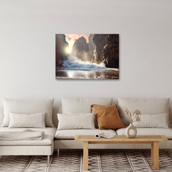 Obraz - Skály a vlny oceánu (70x50 cm)