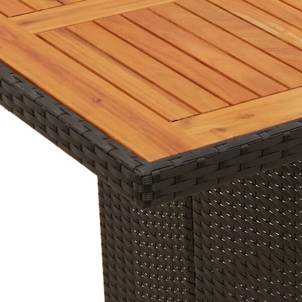 9dílný zahradní bistro set s poduškami černý polyratan 3277249