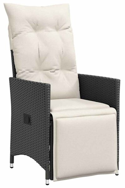 9dílný zahradní bistro set s poduškami černý polyratan 3277255