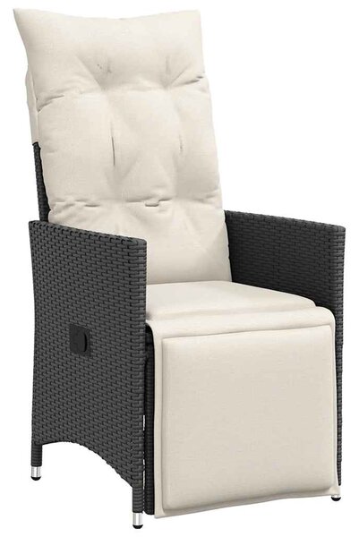 11dílný zahradní bistro set s poduškami černý polyratan 3277258