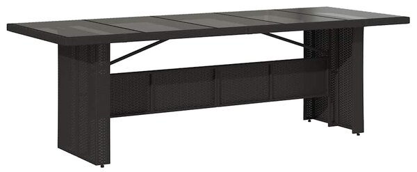 9dílný zahradní bistro set s poduškami černý polyratan 3277291