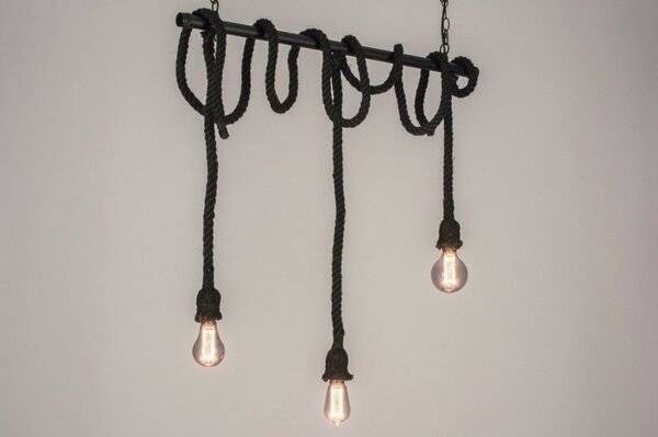 Závěsné designové svítidlo nad stůl Rope Industry Bulb 3 Nero (LMD)
