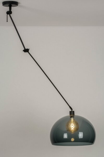 Závěsné designové svítidlo nad stůl Snap Light Green Bottle and Black (LMD)