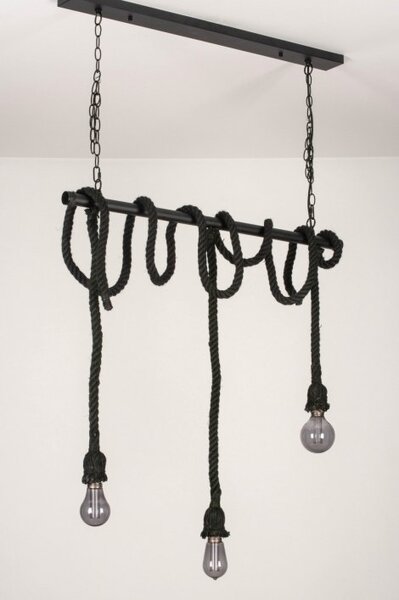 Závěsné designové svítidlo nad stůl Rope Industry Bulb 3 Nero (LMD)