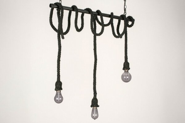 Závěsné designové svítidlo nad stůl Rope Industry Bulb 3 Nero (LMD)