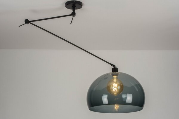 Závěsné designové svítidlo nad stůl Snap Light Green Bottle and Black (LMD)