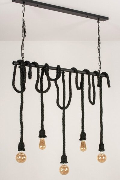 Závěsné černé designové svítidlo nad stůl Rope Industry Bulb 5 Nero (LMD)