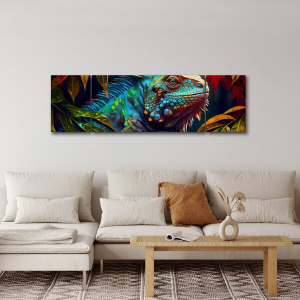 Obraz - Barevný leguán (170x50 cm)