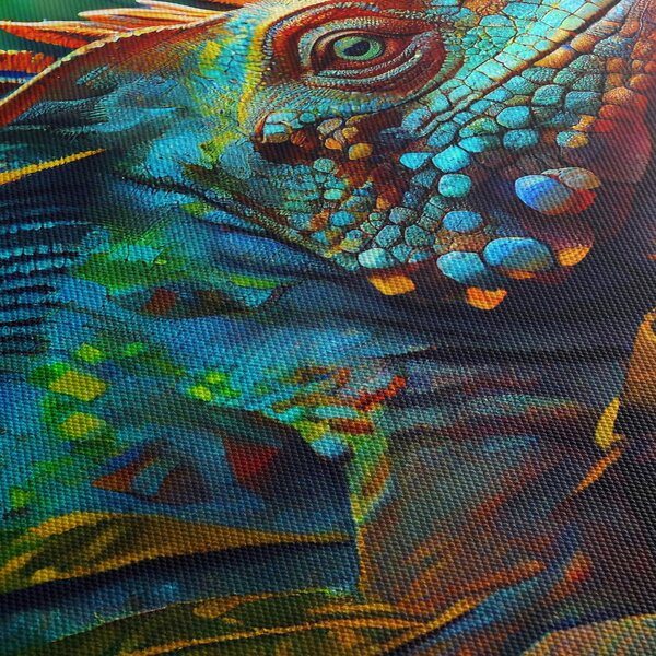 Obraz - Barevný leguán (210x100 cm)