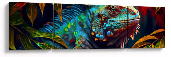 Obraz - Barevný leguán (170x50 cm)