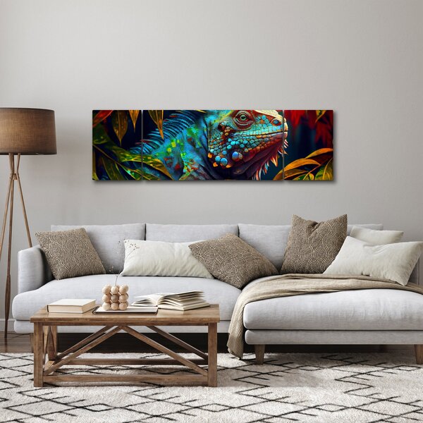 Obraz - Barevný leguán (170x50 cm)
