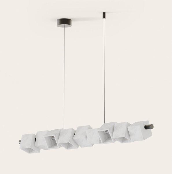Aromas Cubic L LED závěsné alabastrové svítidlo lustr Zlatá patina