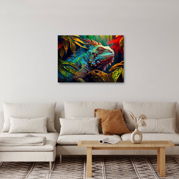 Obraz - Barevný leguán (70x50 cm)