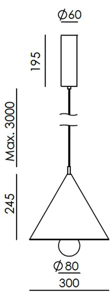 Aromas Marg LED závěsné svítidlo Ø400mmČerná matnáČerná
