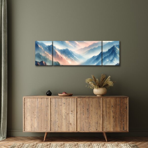 Obraz - Akvarelové hory (170x50 cm)