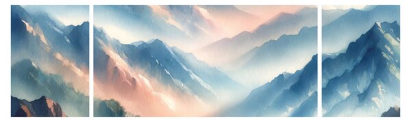 Obraz - Akvarelové hory (170x50 cm)