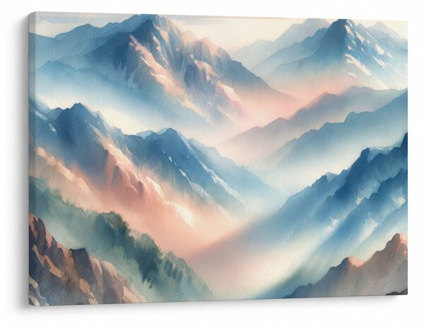 Obraz - Akvarelové hory (70x50 cm)