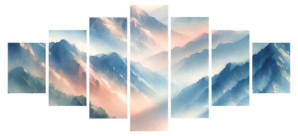 Obraz - Akvarelové hory (210x100 cm)