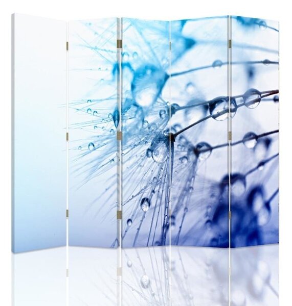 Paraván Kapky vody v modré barvě Rozměry: 180 x 170 cm, Provedení: Klasický paraván