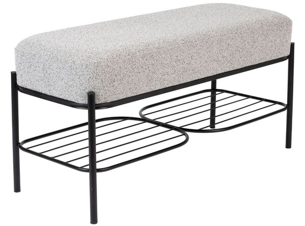 White Label Šedá látková lavice WLL MILOU 90 cm