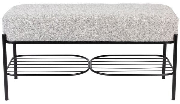 White Label Šedá látková lavice WLL MILOU 90 cm