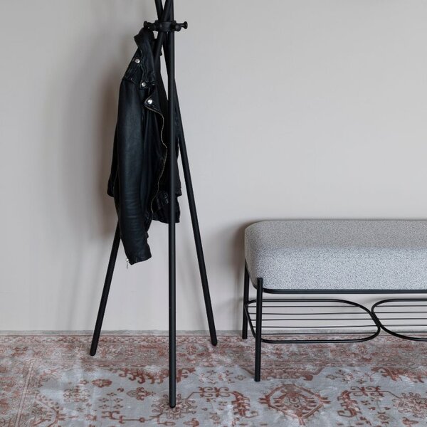 White Label Šedá látková lavice WLL MILOU 90 cm