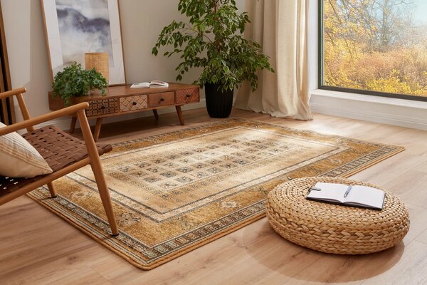 Kusový koberec vlněný Dywilan Omega Antik Medový 2 béžový Rozměr: 66x100 cm