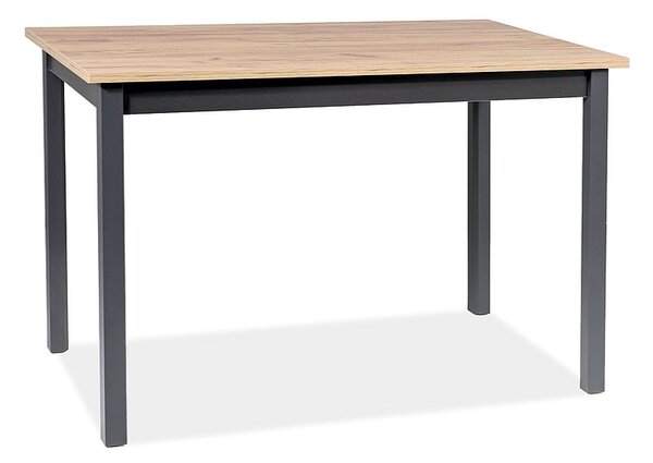 SIGNAL Jídelní stůl rozkládací - HORACY, 125/170x75, dub artisan/matná černá