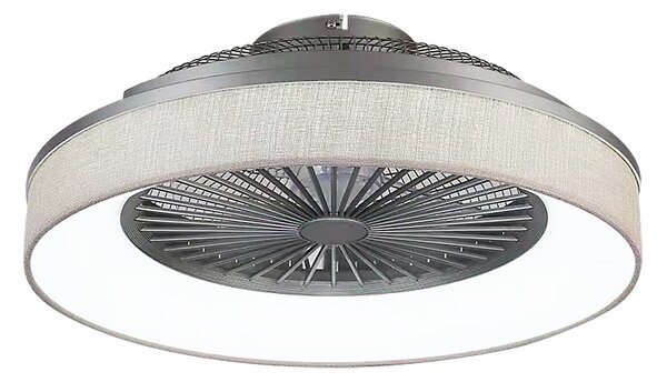 RABALUX Přisazené stropní LED osvětlení s ventilátorem BENICIO, 35W, teplá bílá-studená bílá, kulaté, šedé
