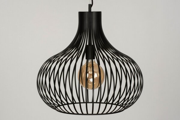 Závěsné designové svítidlo do jídelny Santora Nero II (LMD)