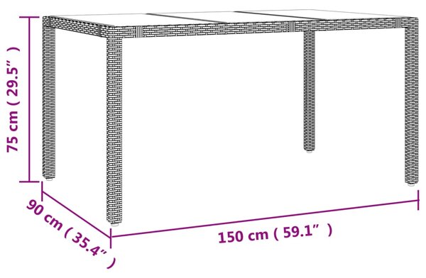 7dílný zahradní jídelní set s poduškami béžový polyratan 3277579
