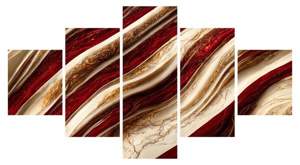Obraz - Zlato - bílá textura (125x70 cm)