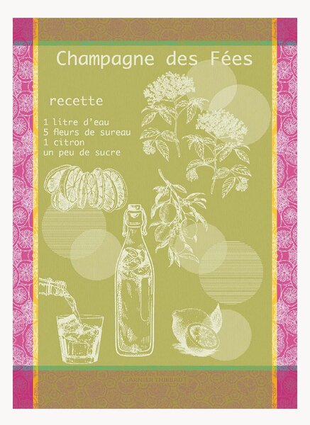 Sada žakárových utěrek Champagne Des Fees Mousse, 4 díly