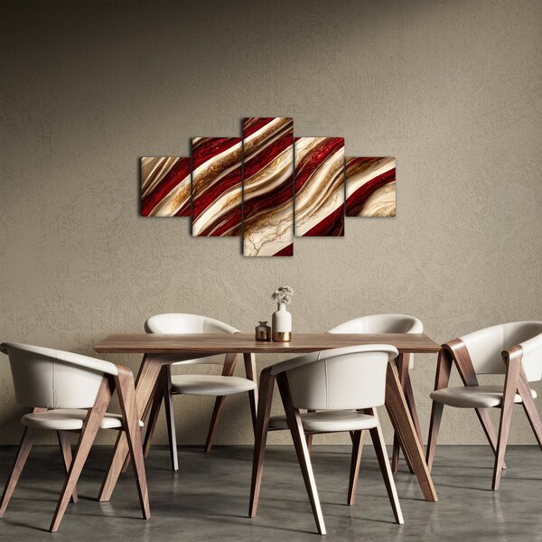 Obraz - Zlato - bílá textura (125x70 cm)