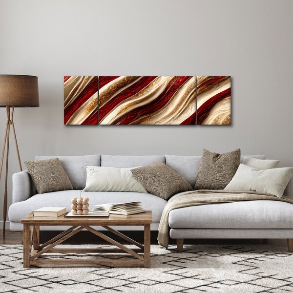 Obraz - Zlato - bílá textura (170x50 cm)