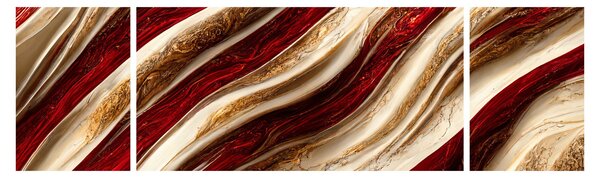 Obraz - Zlato - bílá textura (170x50 cm)