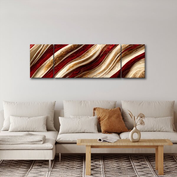 Obraz - Zlato - bílá textura (170x50 cm)