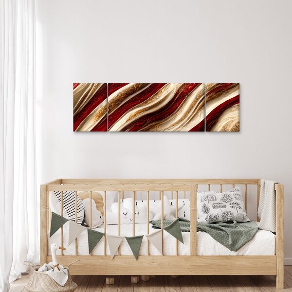 Obraz - Zlato - bílá textura (170x50 cm)