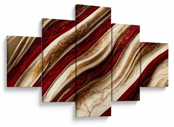 Obraz - Zlato - bílá textura (125x70 cm)