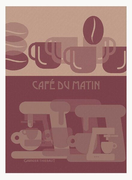 Sada žakárových utěrek Cafe Du Matin Palissandre, 4 díly