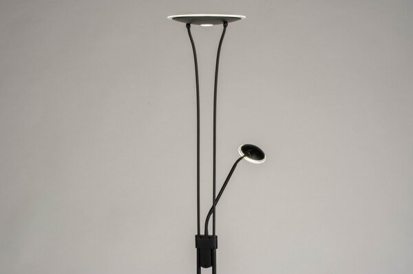 Stojací lampa se čtecí lampičkou a stmívačem Crayne Black Viante (LMD)