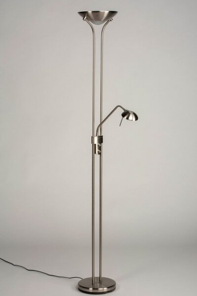 Stojací lampa se čtecí lampičkou a stmívačem Crayne Silver (LMD)