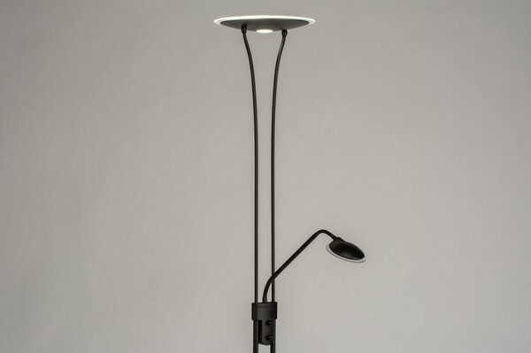 Stojací lampa se čtecí lampičkou a stmívačem Crayne Black Viante (LMD)