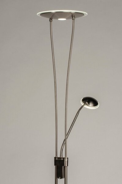 Stojací lampa se čtecí lampičkou a stmívačem Crayne Silver Viante (LMD)